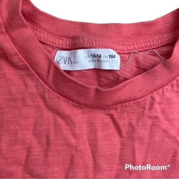 ZARA boys 13-14 orange graphic t-shirt size 13-14 - Picture 2 of 2
